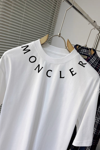 Mon Spring/Summer new metal logo on chest t-shirt