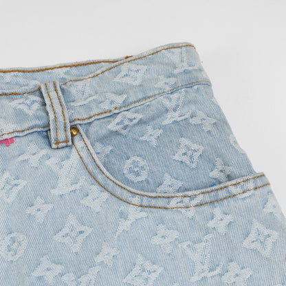 Joint embroidered jeans