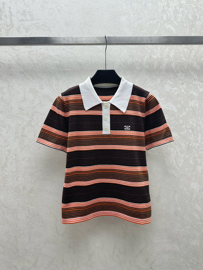 25 Early Spring Knitted Polo Lapel Long Sleeves and Short Sleeves