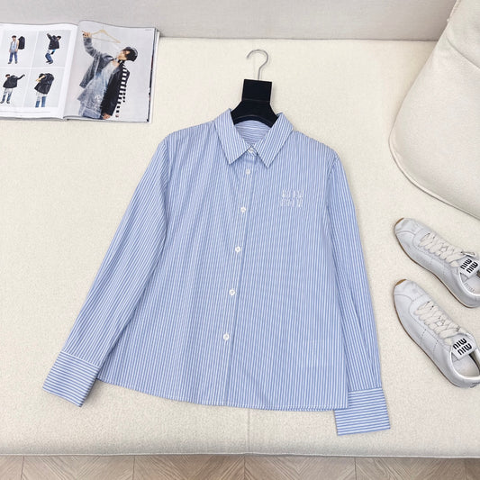 25 Spring and Summer Latest Sky Blue Striped Shirt