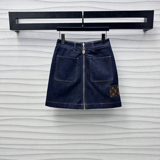 25 New Arrivals Leather Brand Zipper Denim Skirt