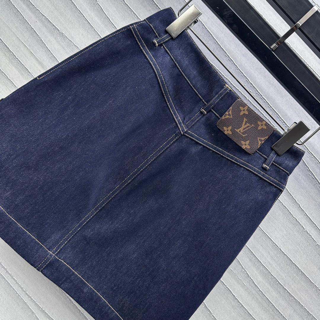 25 New Arrivals Leather Brand Zipper Denim Skirt