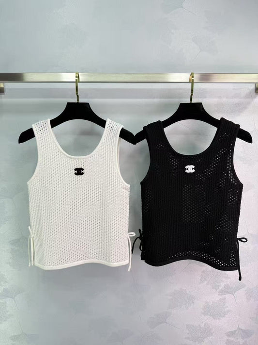 Lettering logo knitted vest