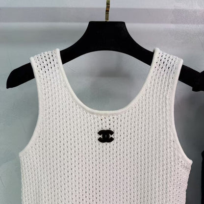 Lettering logo knitted vest