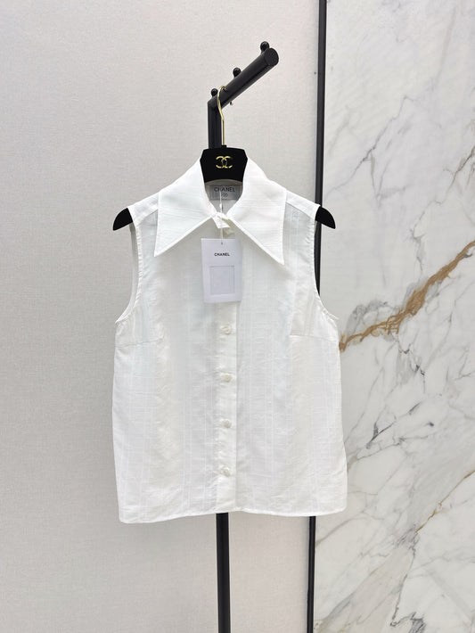 25 Summer Latest French Simple Sleeveless Shirt