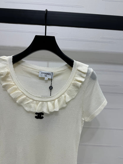 25 Spring and Summer Lace Collar Knitted Short Sleeve