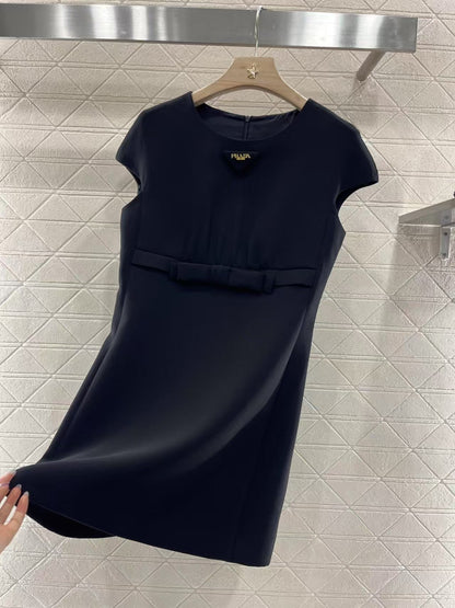 Bow short sleeve dress