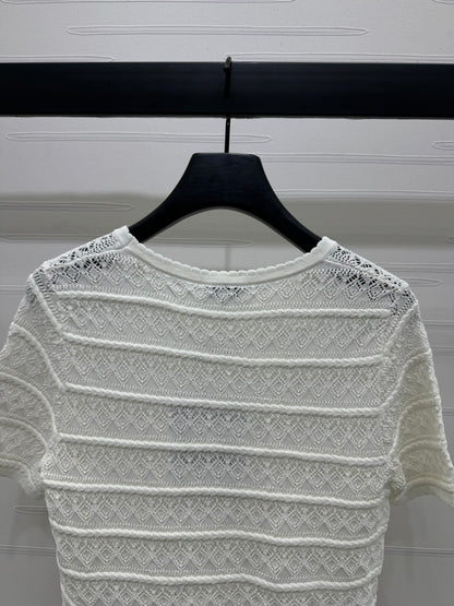 25 Spring and Summer Hollow Knitted Short Sleeves