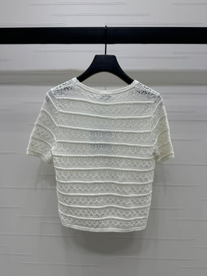 25 Spring and Summer Hollow Knitted Short Sleeves