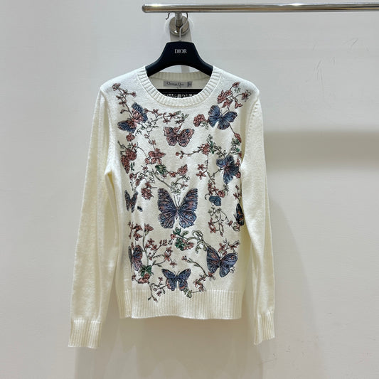 25 Butterfly and Flower Embroidered Sweater