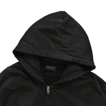 reverse iron zip hooded jacket