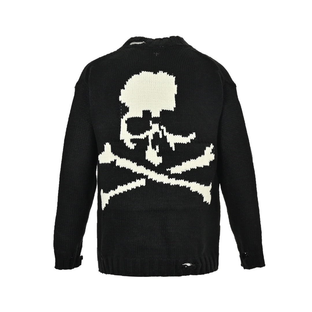 Big skull ripped sweater