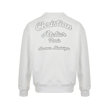 Lettering embroidered crew neck sweatshirt