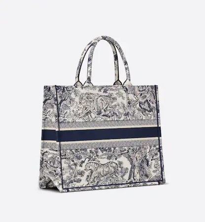 LARGE BOOK TOTE Blue Toile de  (42 x 35 x 18.5 cm)