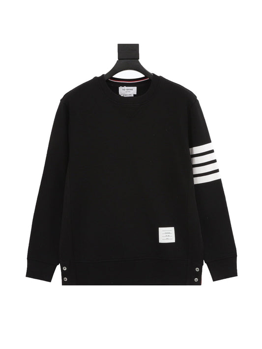 Four-bar crewneck sweater