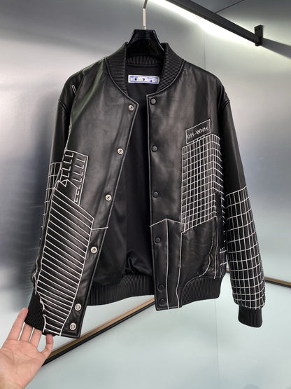 off-w Leather jacket