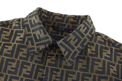 all over print jacquard oxford shirt