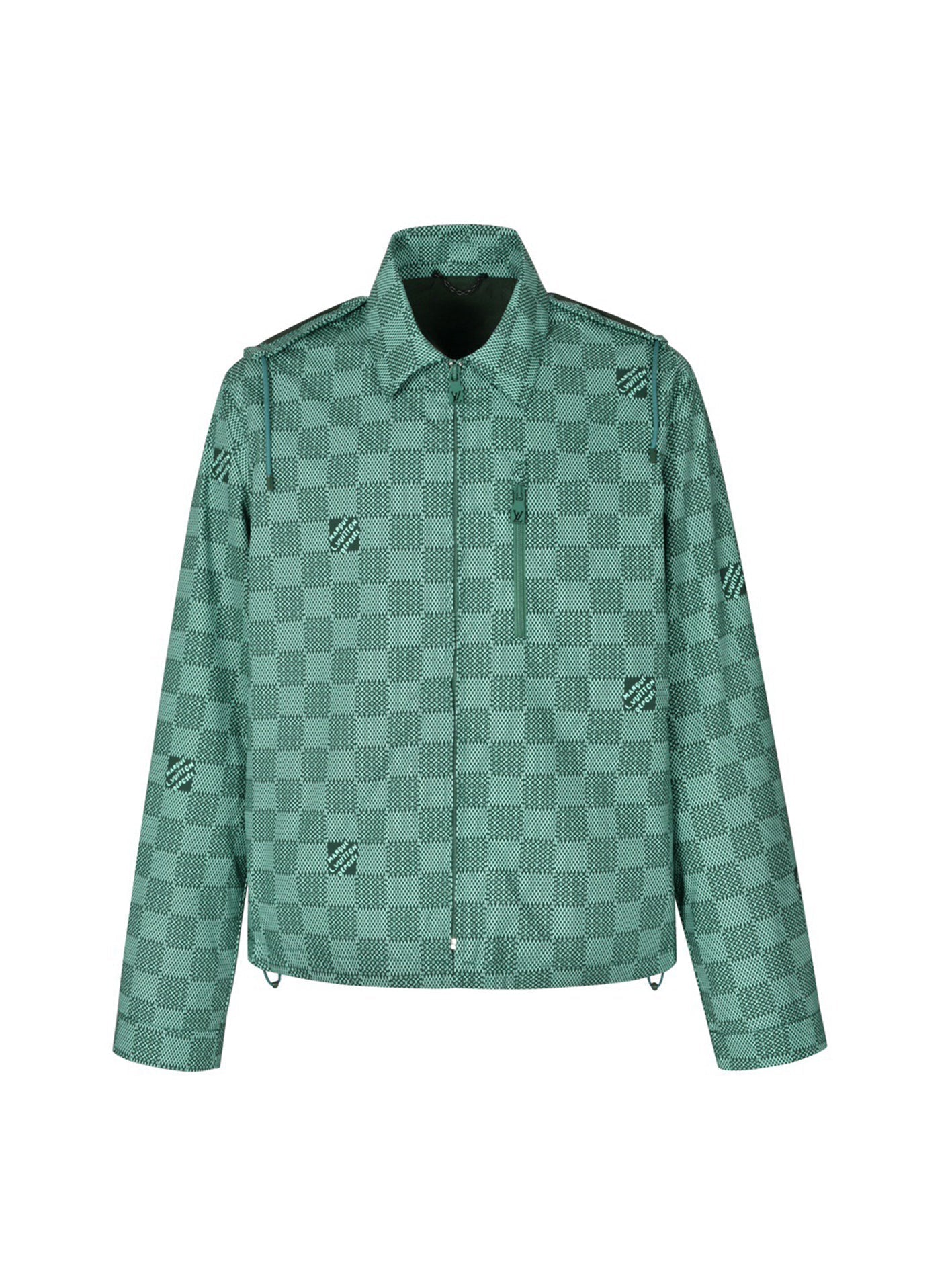 Green checkered hooded jacket