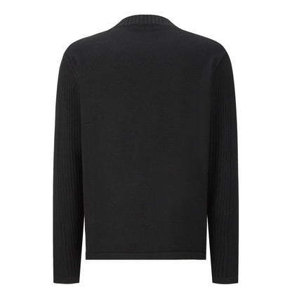 Nylon Pocket Panel Crew Neck Sweater