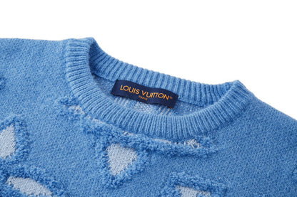 Embossed intarsia sweater