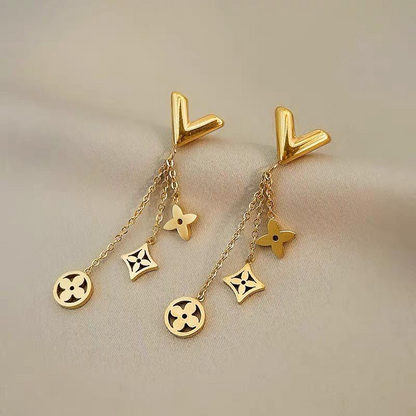 Ladies New Rhinestone Pearl Earrings