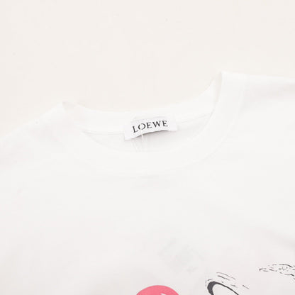 White graphic short-sleeved simple T-shirt