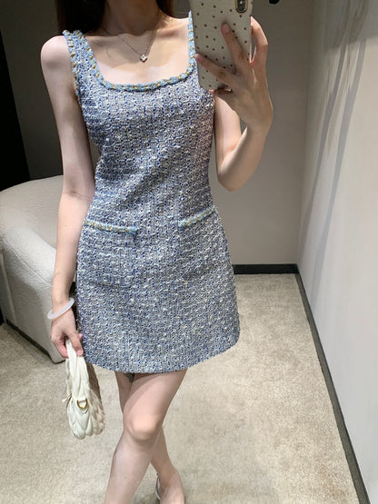 NEW  chain denim vest dress