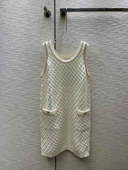 NEW  double shoulder chain knitted dress