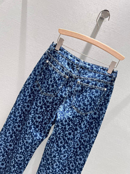 NEW  Full floral jacquard denim