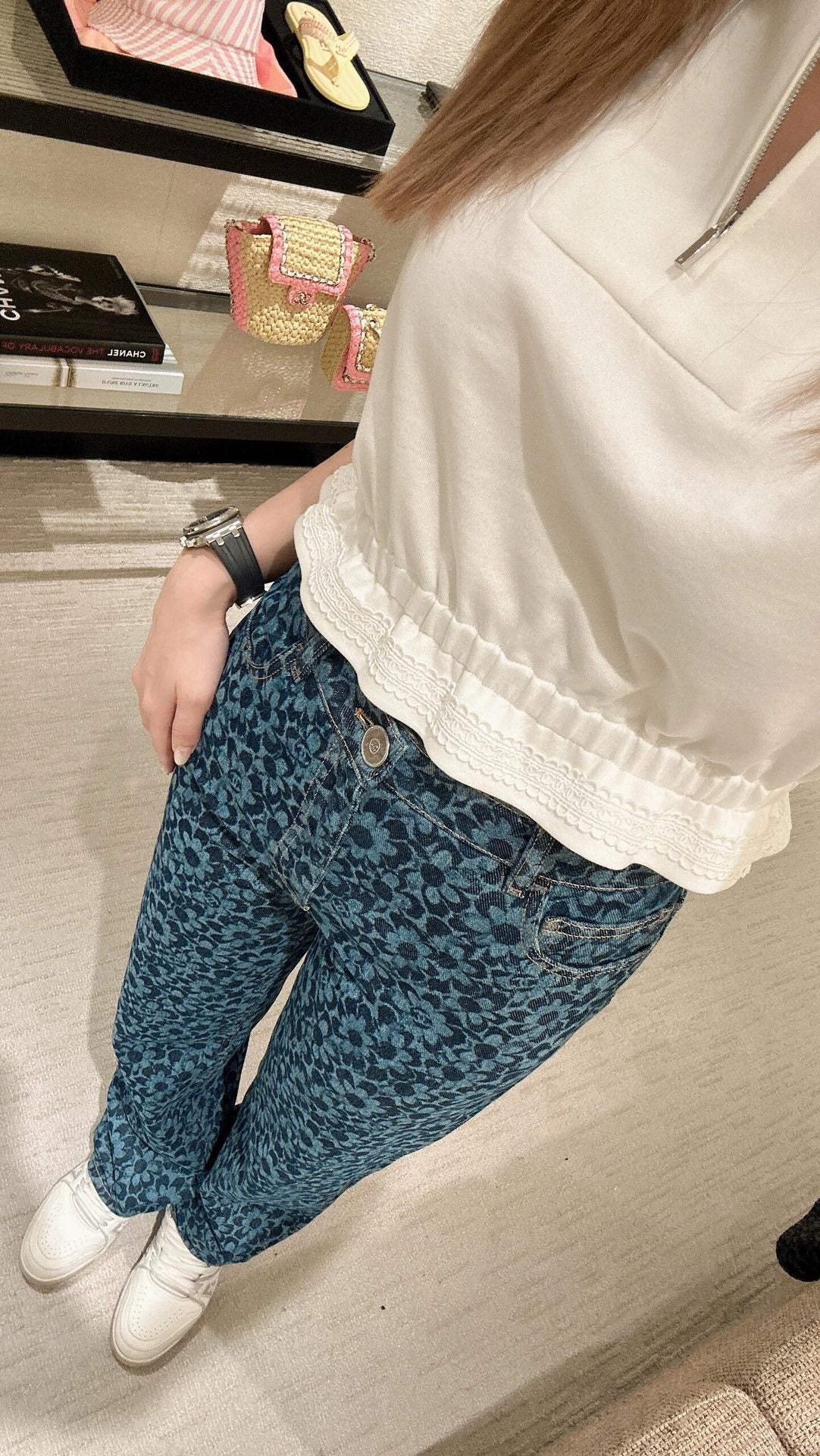 NEW  Full floral jacquard denim