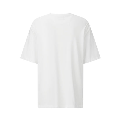 White graphic short-sleeved T-shirt