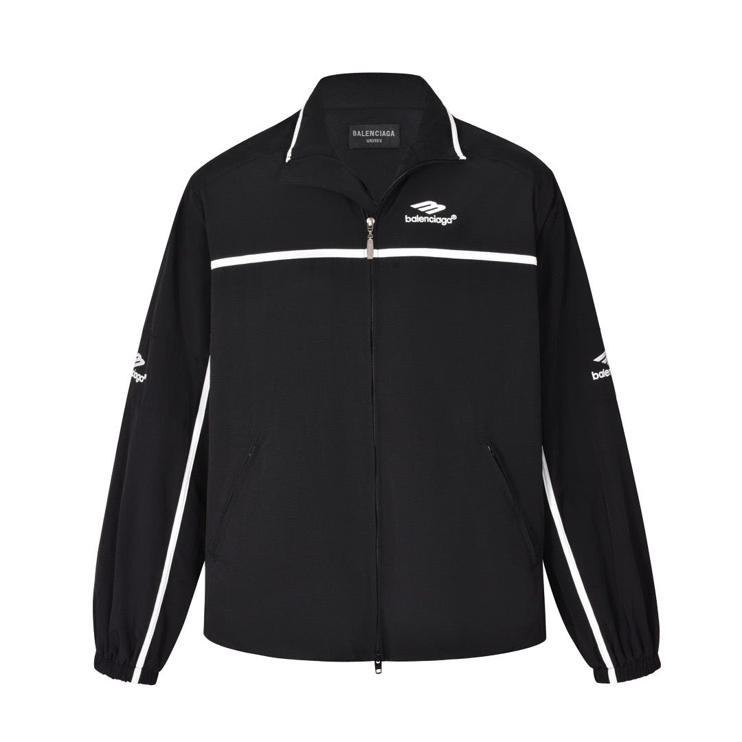 Embroidered woven track jacket