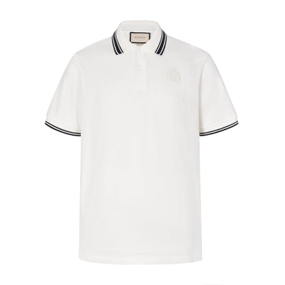 Double G patch embroidered lapel polo