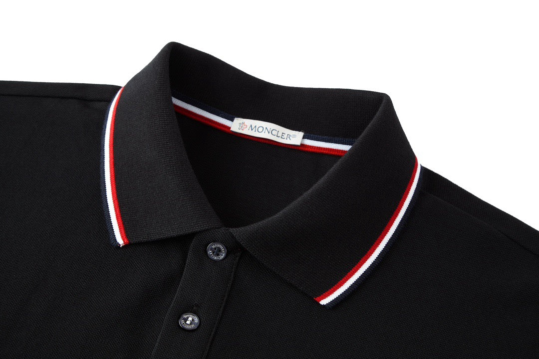 Classic logo embroidered color block collar polo