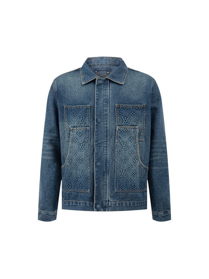 Embossed denim jacket