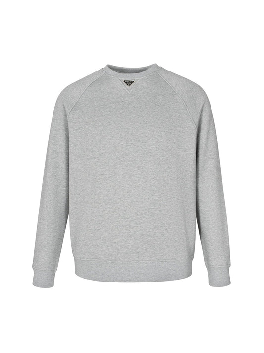 Round neck sweatshirt with triangle collar