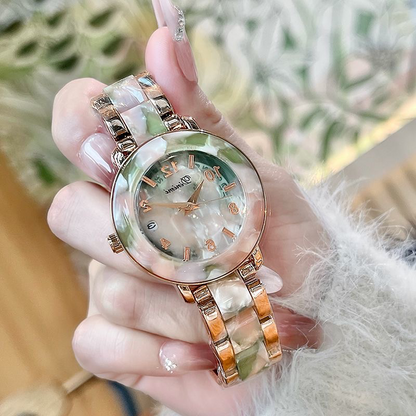 Ladies High-end Exquisite Light Luxury Waterproof Jade Watch