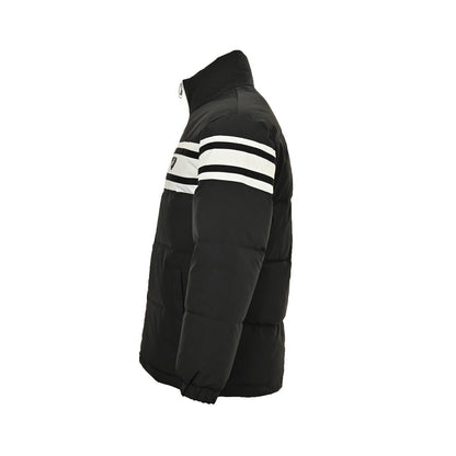 Black and white stitching triangle logo cotton jacket