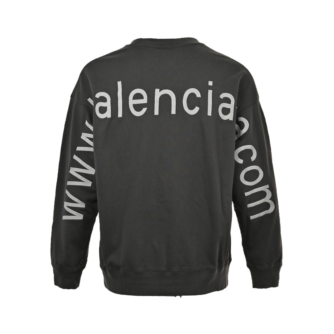 Website letter embroidered round neck sweatshirt