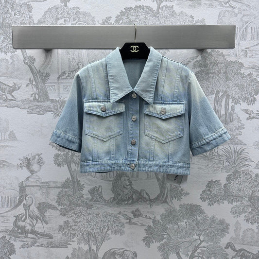 Double  short denim jacket