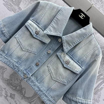 Double  short denim jacket