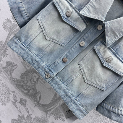 Double  short denim jacket