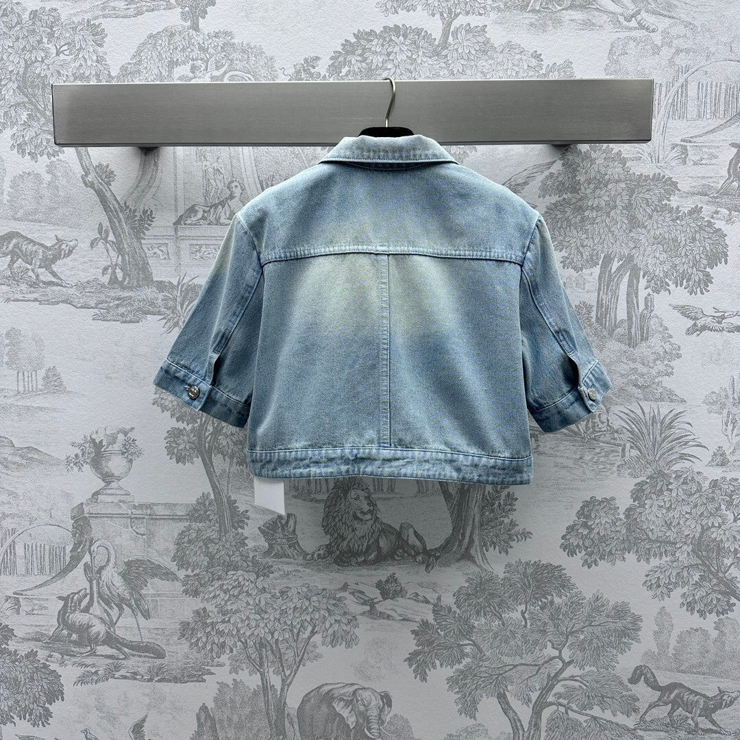 Double  short denim jacket