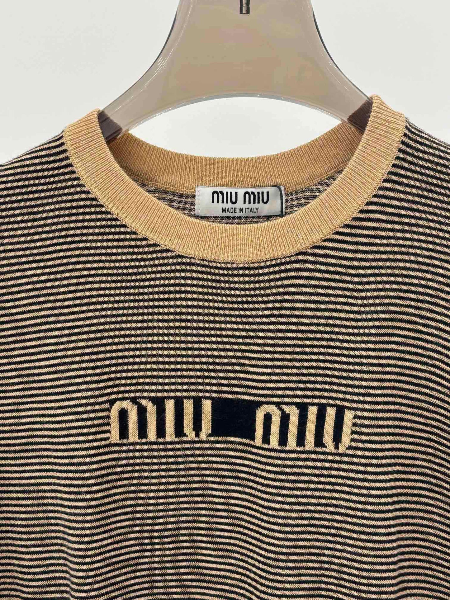 new striped color letter pattern knitted long sleeve