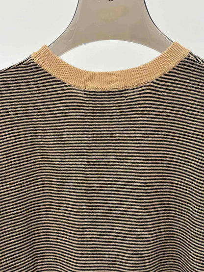 new striped color letter pattern knitted long sleeve